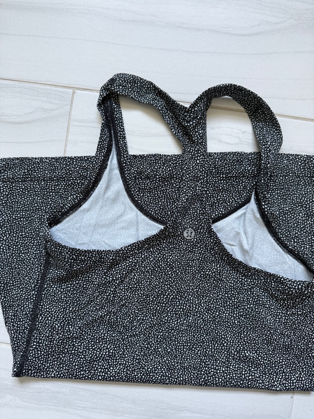 Lululemon Black & White Speckled Racerback Tank
